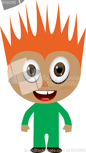 Image of Red-haired boy in green costume