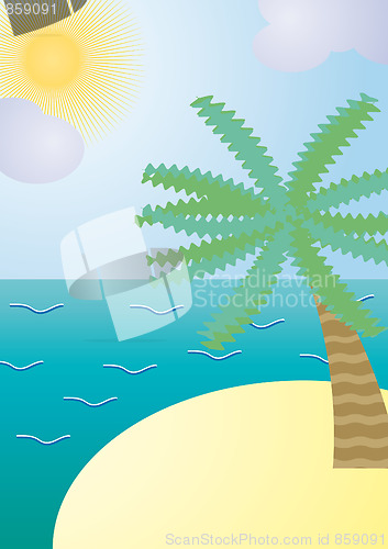 Image of Exotic island with palm tree