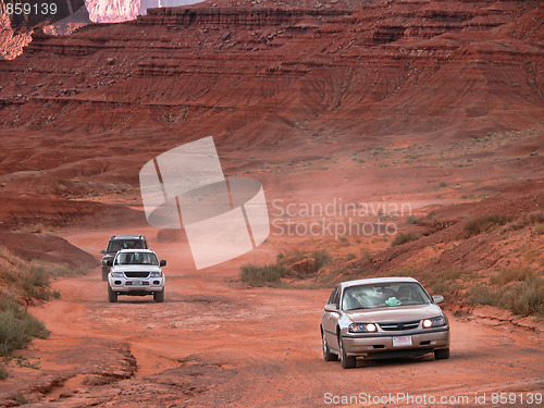 Image of Road of Monument Valley at Sunset