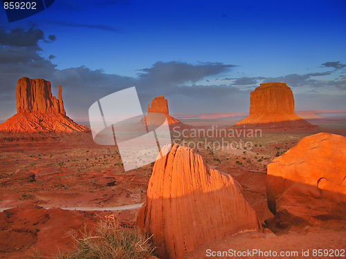 Image of Sunset in Monument Valley, U.S.A., August 2004