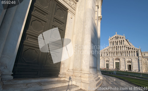 Image of Light snow in Piazza dei Miracoli, Pisa, Italy