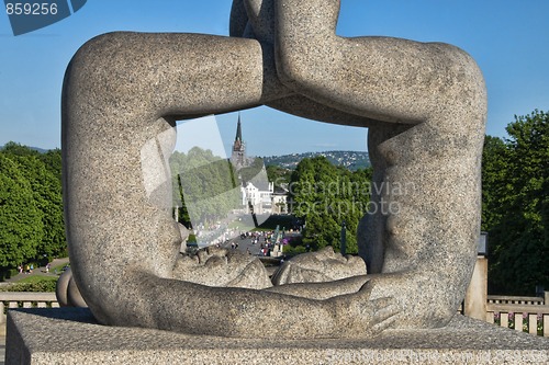 Image of Sculpture Detail in a Park of Oslo, Norway