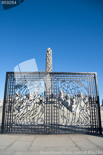 Image of Sculpture Detail in a Park of Oslo, Norway