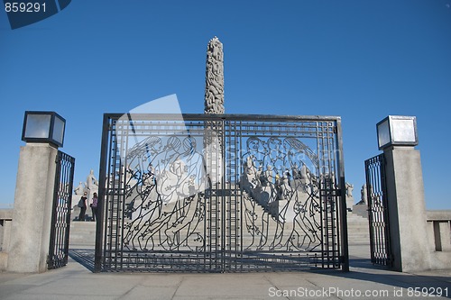 Image of Sculpture Detail in a Park of Oslo, Norway