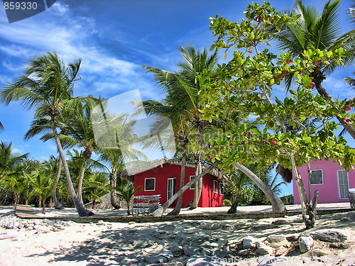 Image of Small and Coloured Homes on the Coast of Santo Domingo