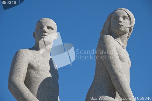 Image of Sculpture Detail in a Park of Oslo, Norway