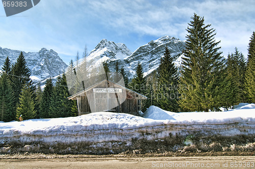 Image of Snow on the Dolomites Mountains, Italy