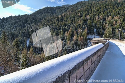 Image of Snow on the Dolomites Mountains, Italy