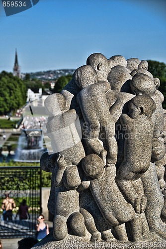 Image of Statue in a Park of Oslo, Norway, May 2009