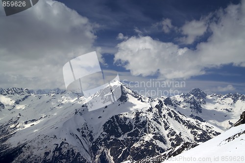 Image of Caucasus Mountains. Dombay. Semenov Bashi