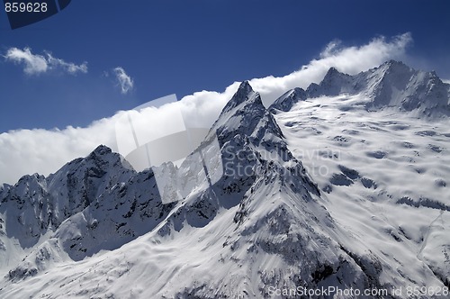 Image of Caucasus Mountains in cloud