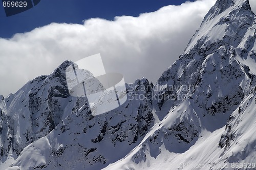 Image of Caucasus Mountains in cloud