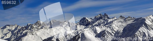 Image of Panorama Caucasus Mountains. Elbrus Region.