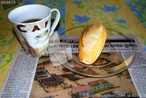 Image of Breakfast and newspaper