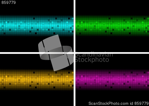 Image of Set of mosaic banners