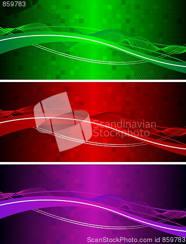 Image of Wavy banners set