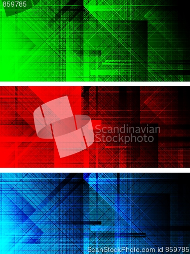 Image of Set of dark textural banners (eps 10)
