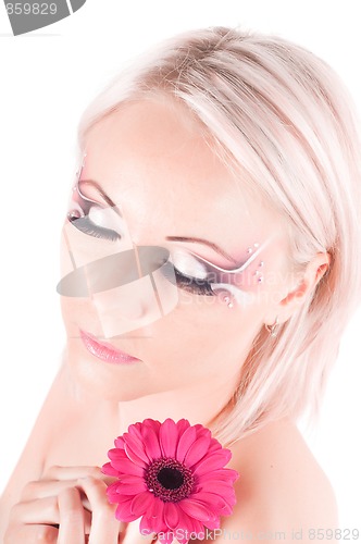 Image of Woman with face art