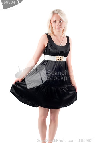 Image of Beautiful woman in black dress