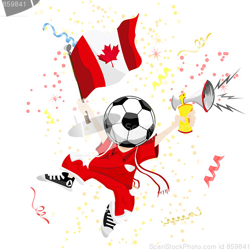 Image of Canada Soccer Fan with Ball Head.