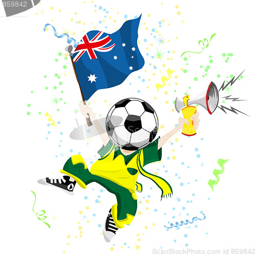 Image of Australia Soccer Fan with Ball Head