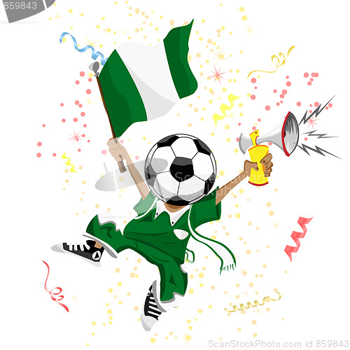 Image of Nigeria Soccer Fan with Ball Head.