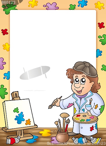 Image of Frame with cartoon artist