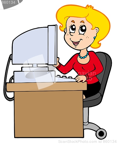 Image of Cartoon secretary