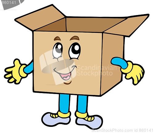 Image of Cartoon cardboard box