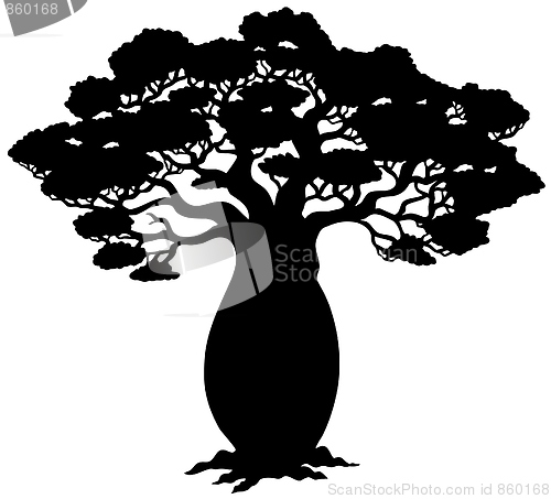 Image of African tree silhouette