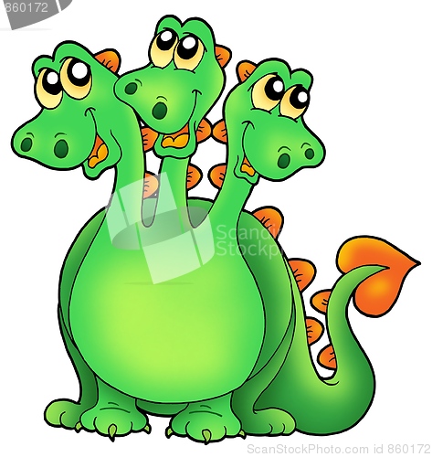 Image of Green three headed dragon