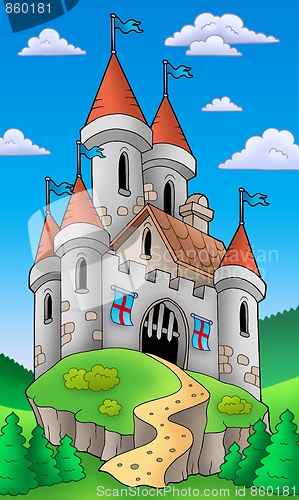 Image of Medieval castle on hill