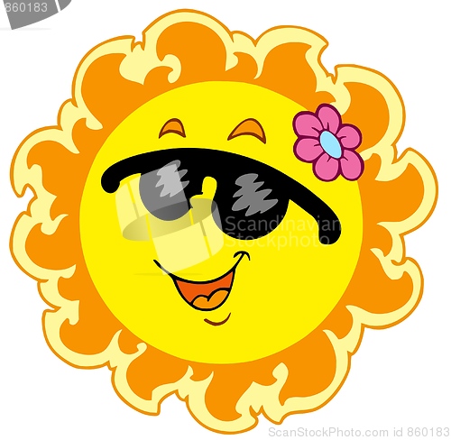Image of Summer Sun with pink flower