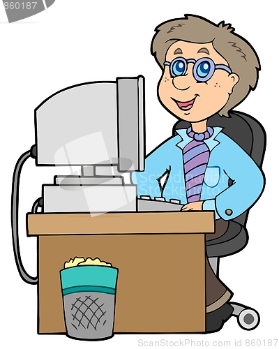 Image of Cartoon office worker