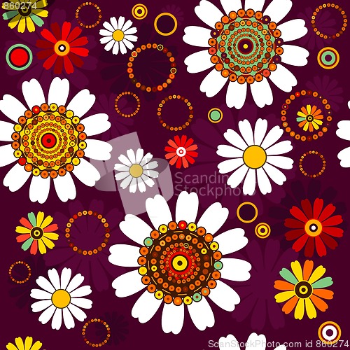 Image of Dark seamless floral pattern