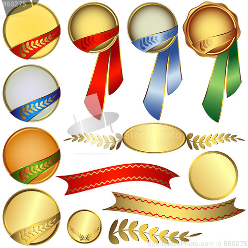 Image of Collection awards with ribbons 