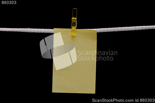 Image of note hanging on a rope