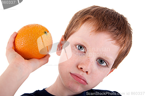 Image of boy with a orange