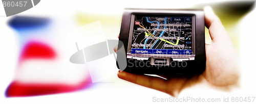 Image of Gps in a man hand.