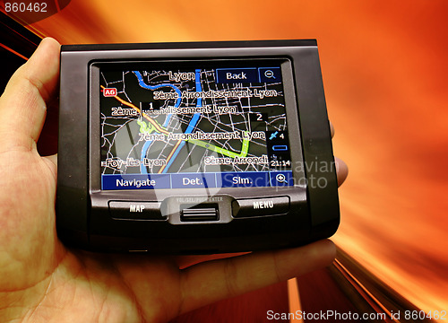 Image of gps in a man hand