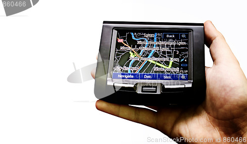 Image of Gps in a man hand.