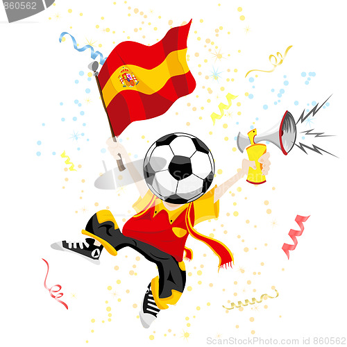 Image of Spain Soccer Fan with Ball Head.