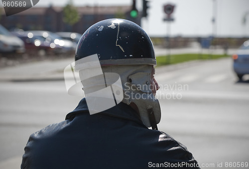 Image of Senior moped driver