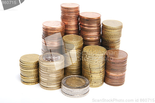 Image of coins isolated on white background