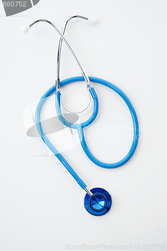 Image of blue stethoscope on white