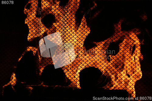 Image of Fire Behind Screen