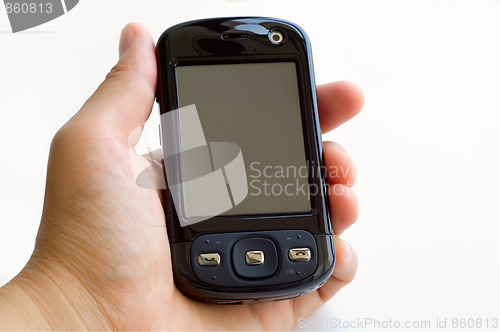 Image of Holding pda