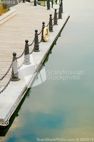 Image of Line of railing post