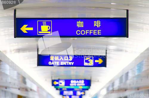 Image of Sign board in airport