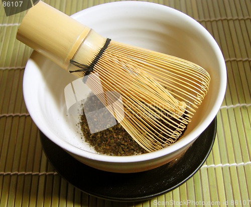 Image of Tea Bowl And Traditional Bamboo Whisk
